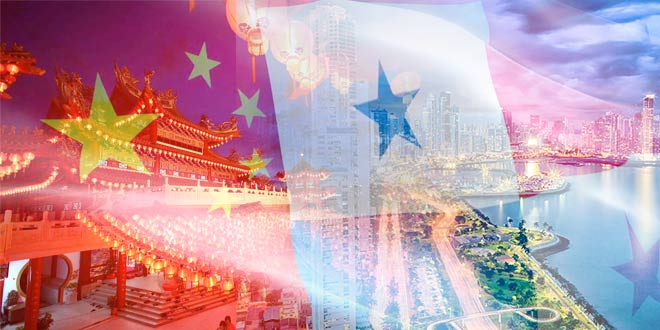 Bandera de China y Panama en Arte